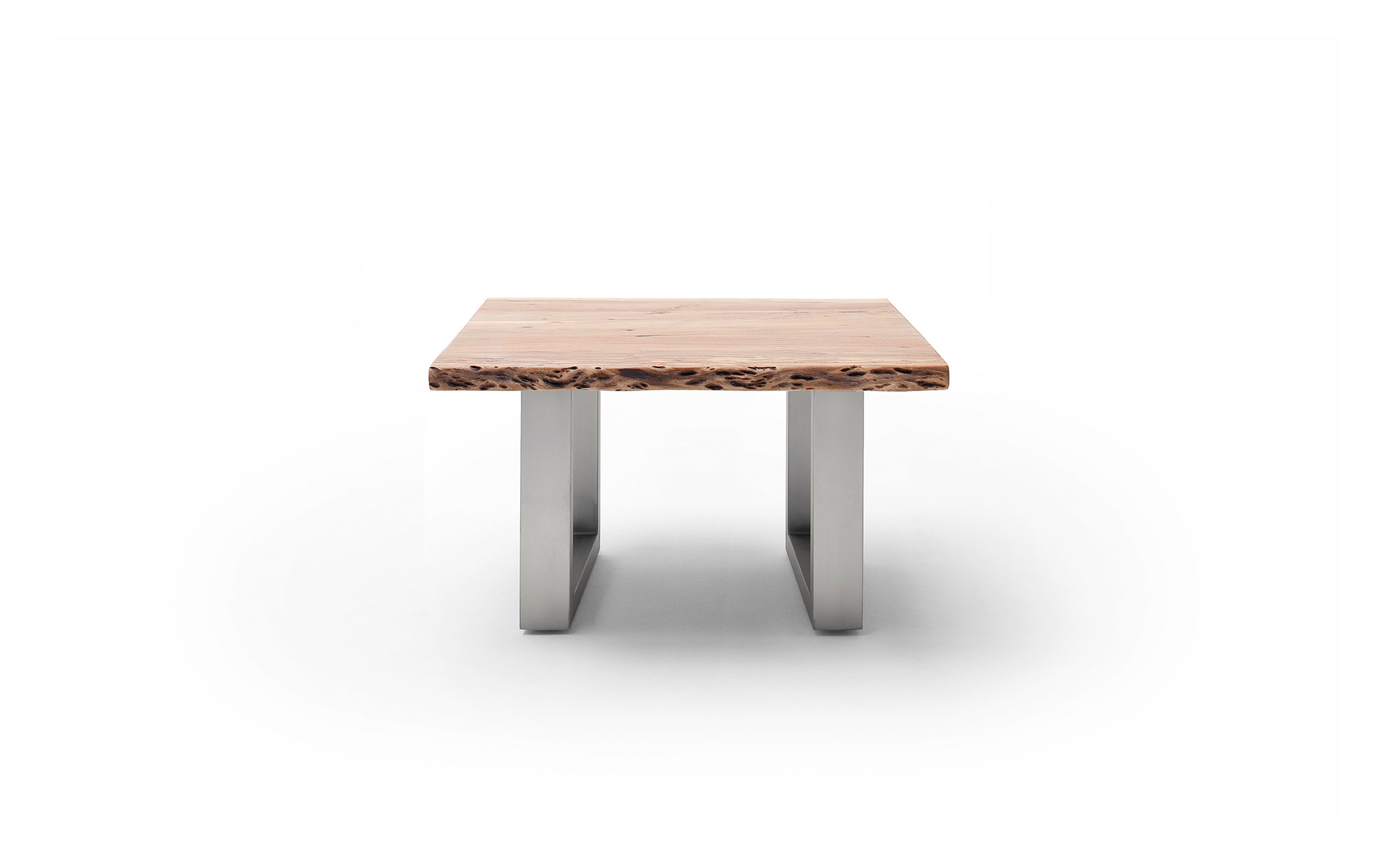 Couchtisch Tatius 100x57 Akazie Natur Gestell Edelstahl Mobel