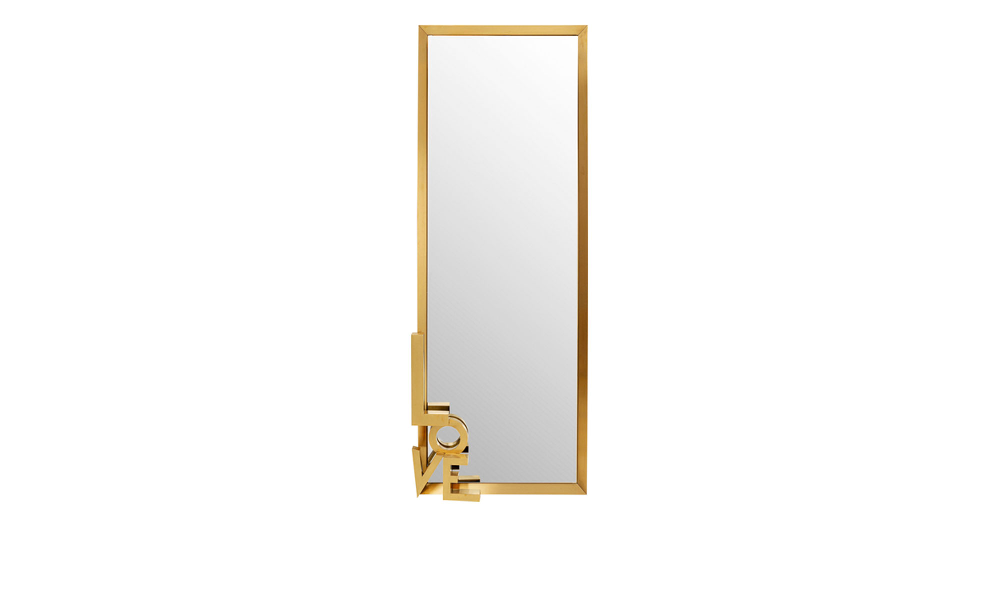 Wandspiegel Love Letters 70 x 200 cm mit einen goldenen Rahmen