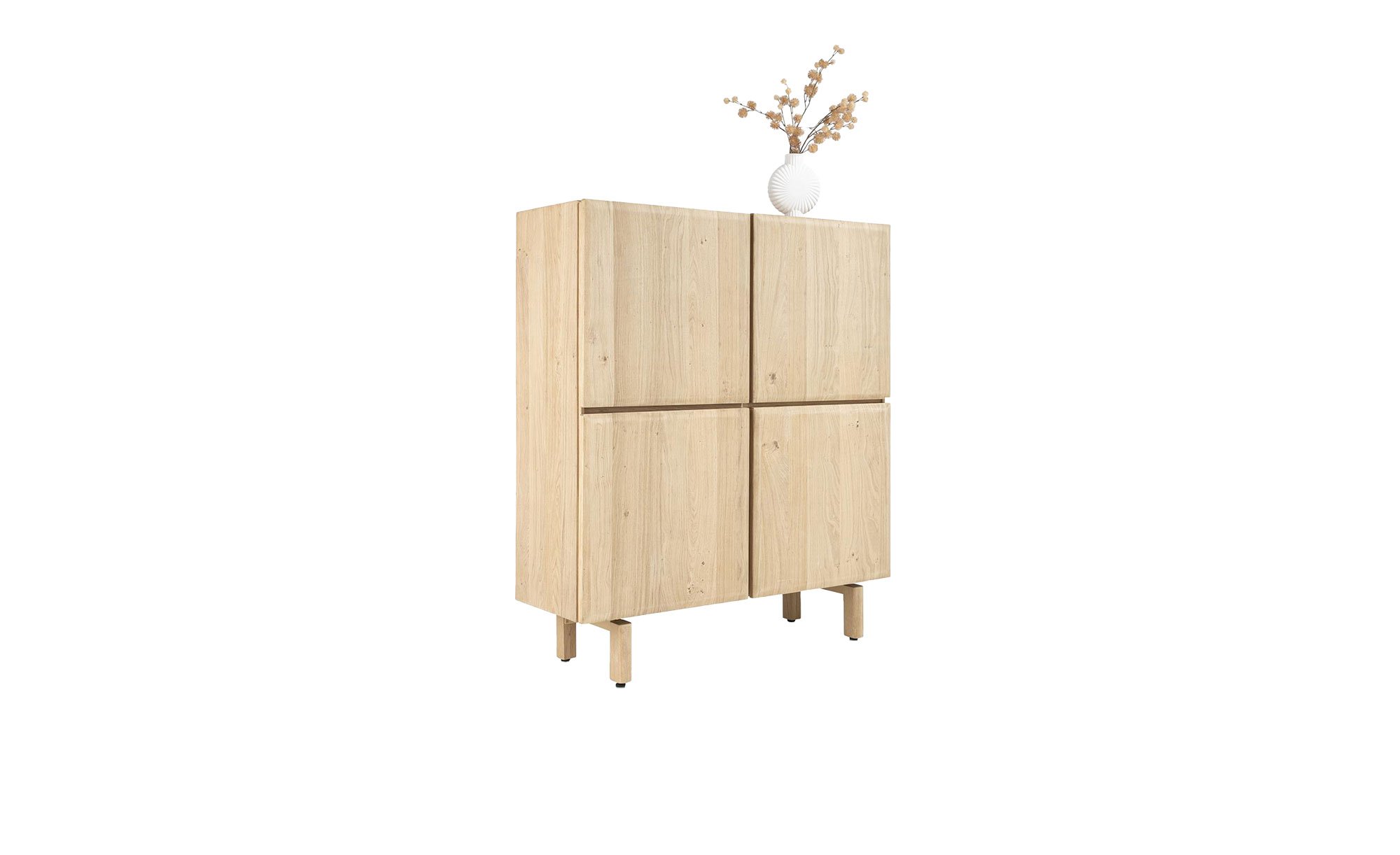Highboard Azulo aus Eiche-Furnier mit 2 Türen