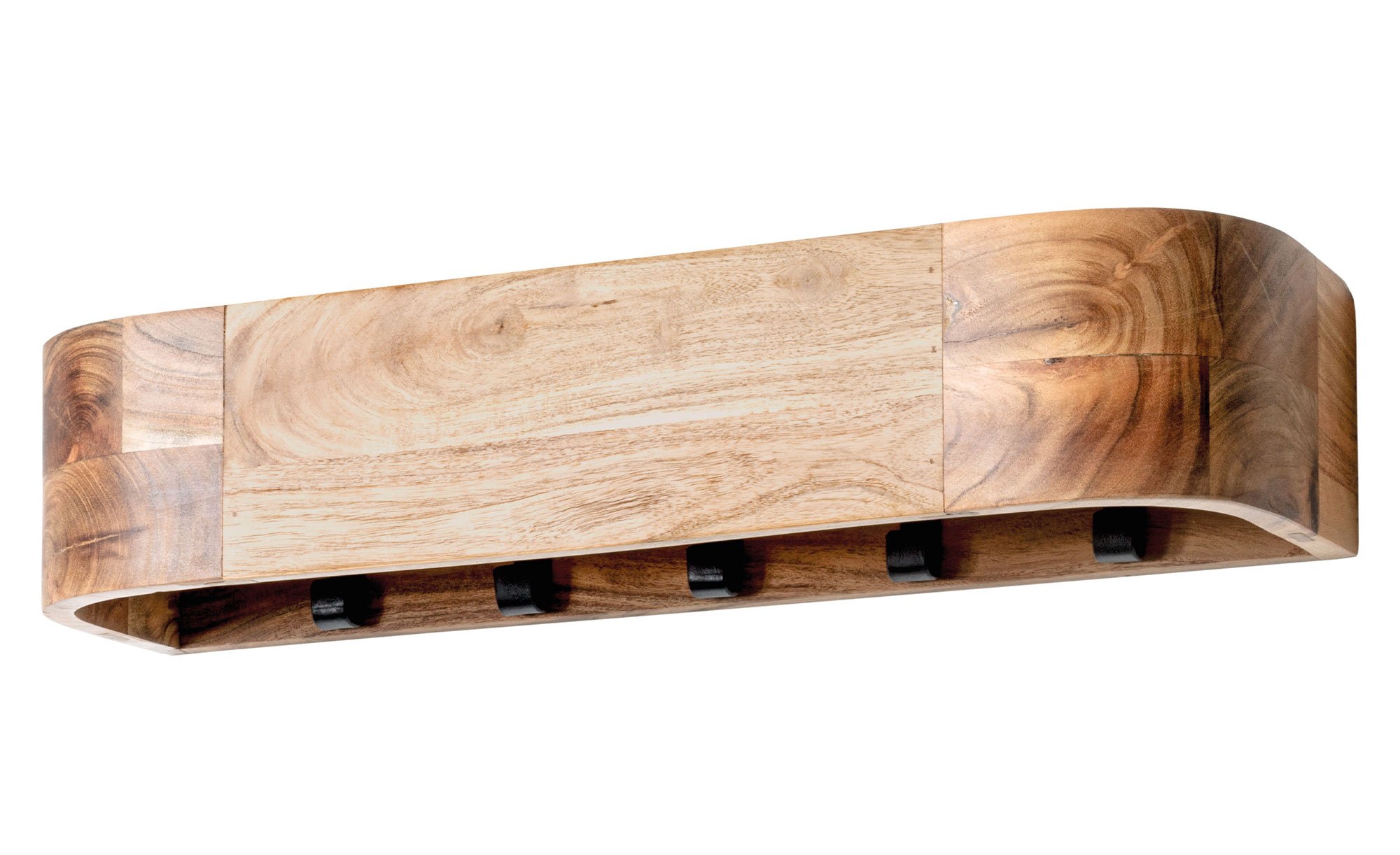 Wandgarderobe Rennes in Akazie aus Massivholz, mit 5 Haken.