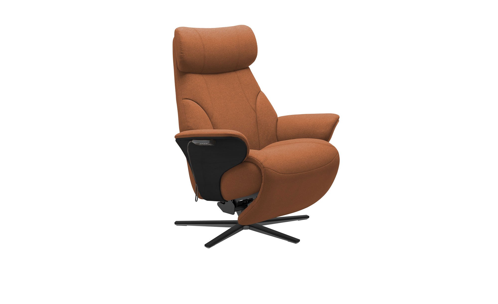 Komfort-Relaxsessel Adam (M) Wood Power Sirius, in der Farbausführung Orange, Schrägansichr