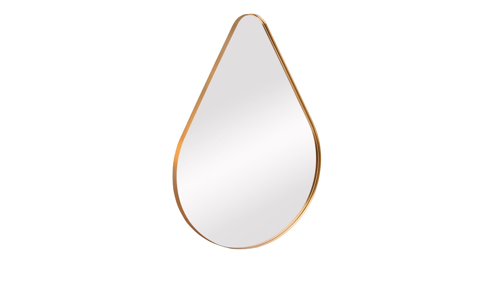 Rahmenspiegel Bella mit einem goldenen Metallrahmen in einer Tropfenform.