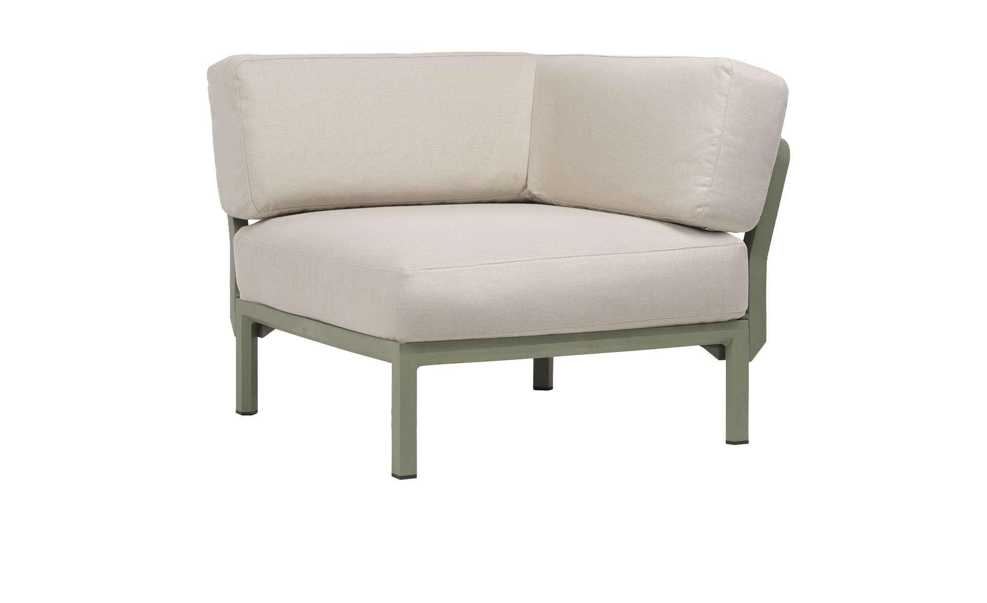 Eck-Element Maximo in Perla/Cactus (Beige/Grün), Gestell mit Matt-Effekt