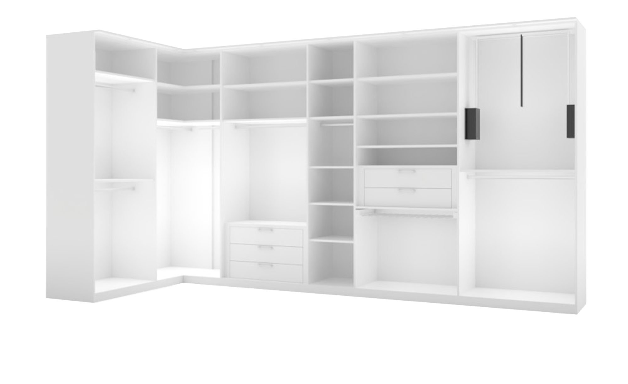 Komfort-Eckschrank MONDO Amado in Weiß ohne Türen