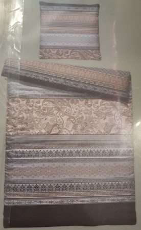 Bettwäsche 135 x 200 cm aus Flanell von HPI, mit braun-beige-weißem Muster, nach dem Öko-Tex Standard 100 zertifiziert.