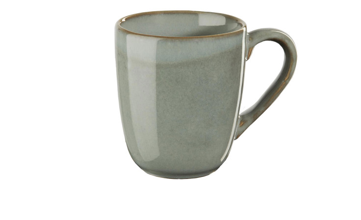 Der Henkelbecher Saisons 250 ml von ASA Selection ist ein hellgrauer Keramikbecher mit einem großen Henkel, ca. 8 cm.