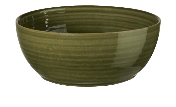 Die Poke Bowl 18 cm von ASA Selection ist grün, glänzend und mit dezenten horizontalen Rillen verziert.