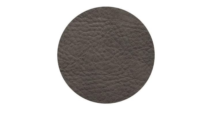 Untersetzer Vegan Leather 10 cm aus grauem Kunstleder.