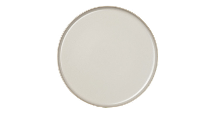 Abgebildet ist ein schlichter, runder, beiger Dessertteller Coppa 21 cm auf weißem Hintergrund.