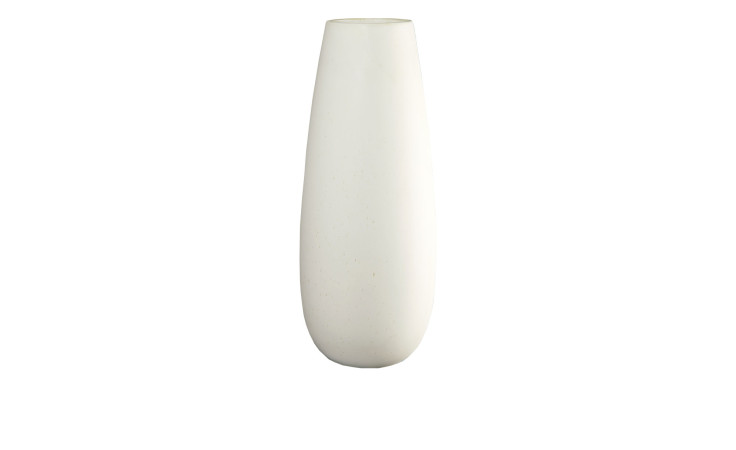 Die Vase Ease 18 cm ist ein hohes, glattes, minimalistisches Stück, das vor einem schlichten weißen Hintergrund steht.
