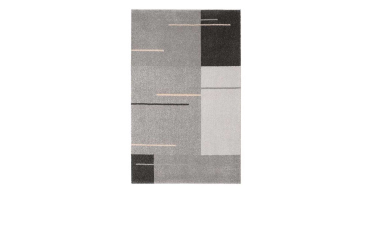 Astra Teppich Samoa 160x230 cm mit geometrischen Mustern in Schwarz, Weiß und Beige. Teppich aus Polypropylen.
