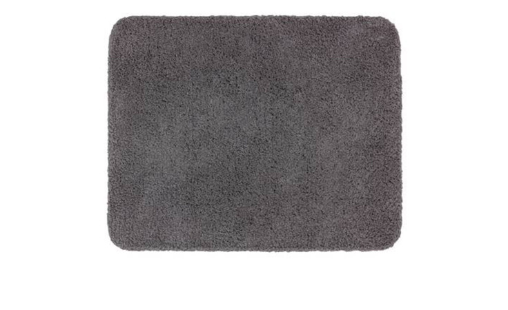 Die Astra Fußmatte Entra 60 x 75 cm in Grau aus Baumwolle, rechteckig mit abgerundeten Ecken.