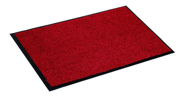 Astra Fußmatte Proper Tex 60x90 cm, rechteckig, Polyamid, rot mit schwarzem Rand auf weißem Hintergrund.