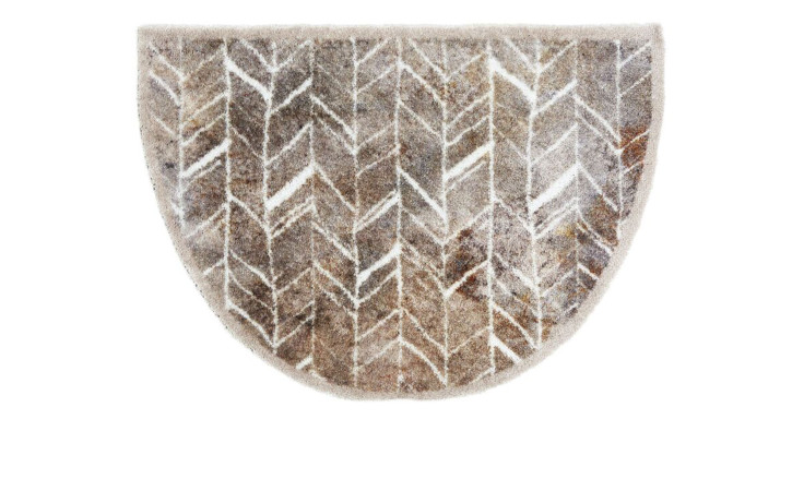 Astra Fußmatte Pure und Soft 50x70 cm, mehrfarbiges Chevron-Design aus robustem Polyamid auf weißem Grund.