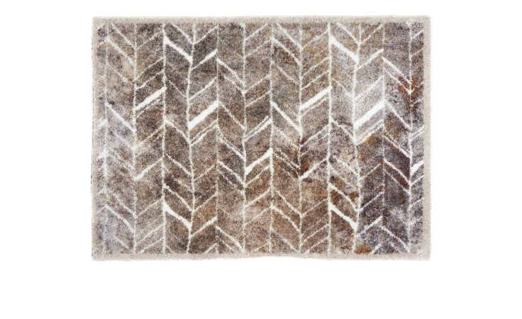 Astra Fußmatte Pure und Soft 50x70 cm in mehrfarbigem Chevron aus weichem Polyamid für eine angenehm strukturierte Oberfläche.