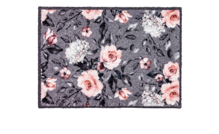 Astra Fußmatte Pure und Soft 50x70cm, Polyamid, rosa-weißes Blumenmuster, rechteckig.