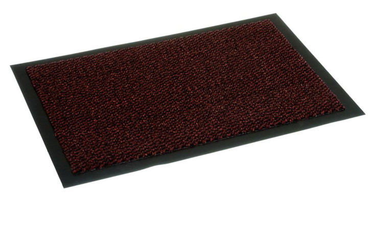 Astra Fußmatte Saphir 60 x 90 cm: rot-schwarze Fußmatte aus Polypropylen mit strukturierter Oberfläche und schwarzem Rand.