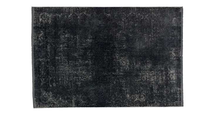 Teppich SCHÖNER WOHNEN-Kollektion Velvet 140x200 cm: Rechteckig, anthrazit, Vintage-Look aus weichem Polyester & Viskose.