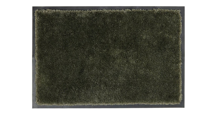 Die Astra Fußmatte Lava 60 x 80 cm ist eine grüne Polyester-Fußmatte mit einer zotteligen Textur und schwarzem Rand.