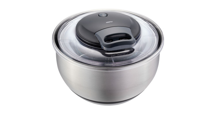 Salatschleuder Pullit 18,5 cm  in schwarz und silber.