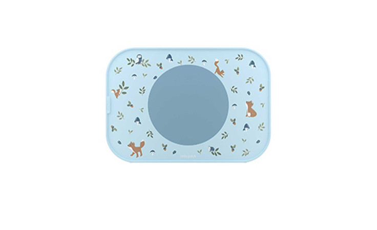 Buntes Mepal Tischset "Mio Forest Friends" (42 cm) mit Tier- und Pflanzenmotiven am Rand.