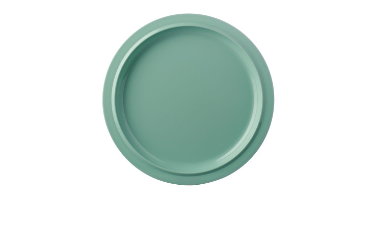 Ein runder, leerer Mepal Essteller 24,8 cm in hellgrün auf weißem Hintergrund.