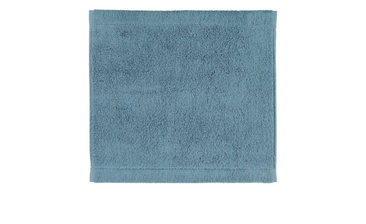 Abgebildet ist ein sauber gefaltetes Cawö Seiftuch Lifestyle 30 x 30 cm in petrolblau auf weißem Hintergrund.