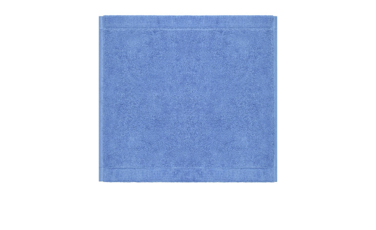 Ein schlichter Blau Lifestyle Seiflappen 30 x 30 cm von Cawö wird ordentlich gefaltet und auf einem weißen Hintergrund präsentiert.