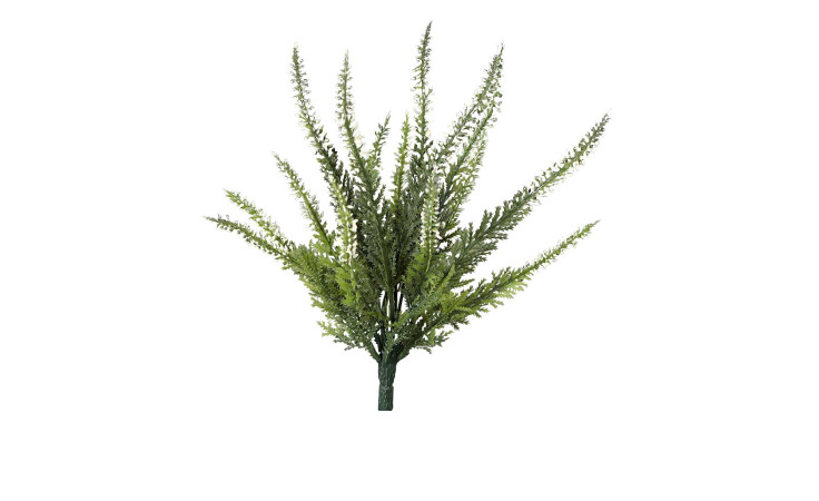 Erika-Pick 25 cm aus Kunststoff in grün mit weißen Knospen.