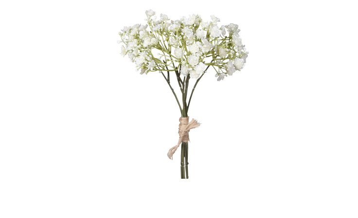Schleierkraut-Bund 30 cm aus Kunststoff mit weißen Blüten und grünen Stiel.
