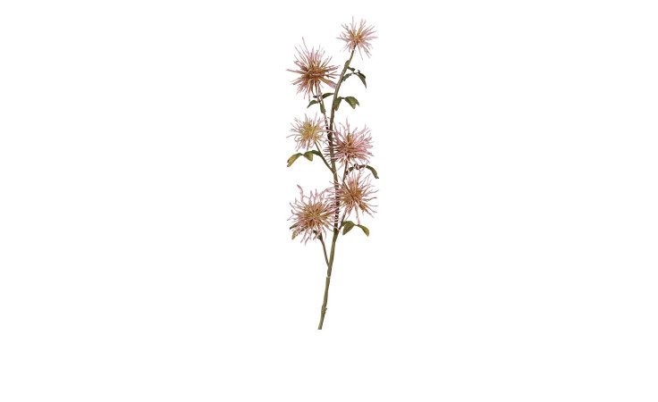 Hamamelis-Pick 51 cm aus Kunststoff mit rosa Blüten, grünen Blätter und braunen Stiel.