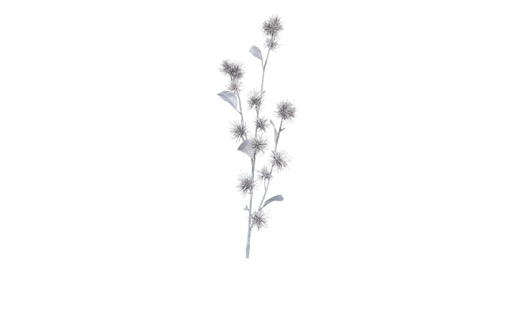 Hamameliszweig 60 cm aus Kunststoff in grau mir Applikationen.