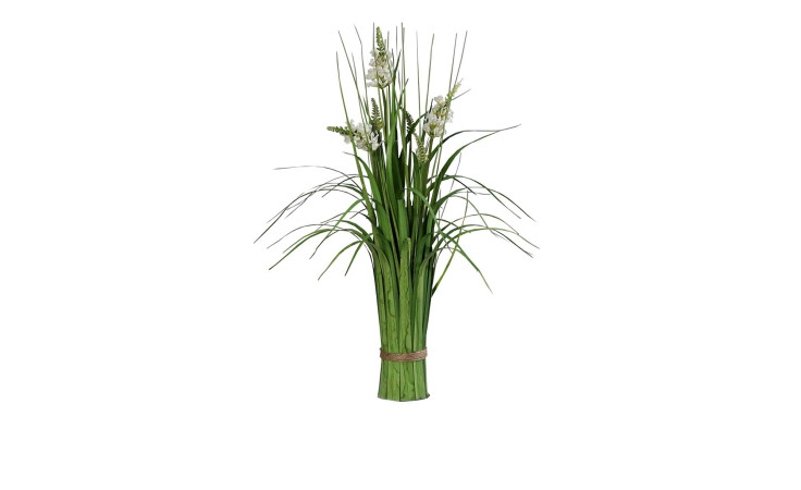 Stehgras 60 cm aus Kunststoff in grün mit weißen Applikationen.