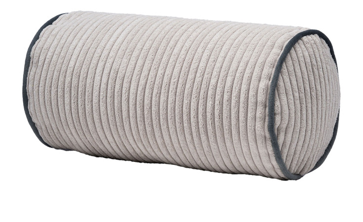 Kissenrolle Anafi 40x20 cm von Ambiente Trendlife, beige mit dunklem Rand, zylindrisch, Synthetikfaser.
