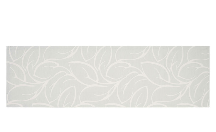 Ambiente Trendlife Tischläufer Batida 40x140cm in hellgrau mit weißem Blattmuster, hergestellt aus Synthetikfaser.
