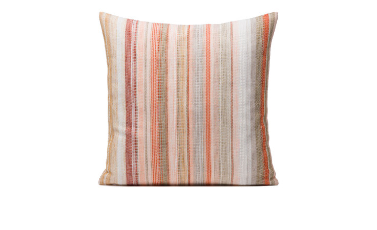 Ambiente Trendlife Kissenhülle Pina Colada, 50x50/80 cm, mit vertikalen Streifen in Apricot Orange, Beige, Rosa und Weiß.