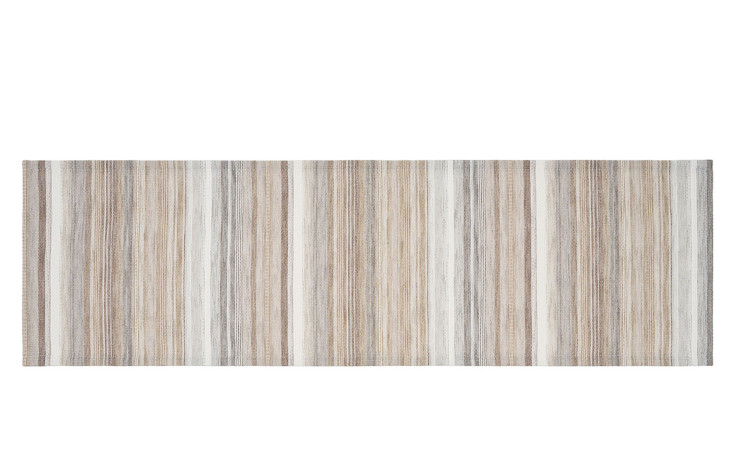 Ambiente Trendlife Tischläufer Pina Colada, 40x140 cm, mit Streifen in Beige, Grau und Weiß, Synthetikfaser.