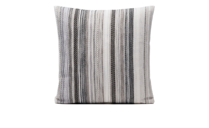 Kissenhülle Pina Colada 40x40 cm von Ambiente Trendlife mit grau, anthrazit & weißen Streifen aus weicher Synthetikfaser.