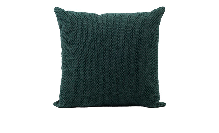 Ambiente Trendlife Kissenhülle Sven 40 x 40 cm in Dunkelgrün, aus Synthetikfaser mit Webmuster, auf weißem Hintergrund.