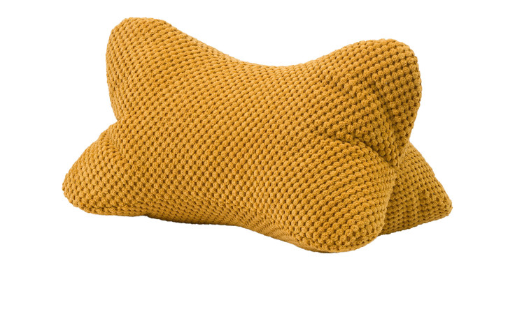 Lesekissen Sven 40x25 cm von Ambiente Trendlife, senf-gelb, knochenförmig, Synthetikfaser, strukturiert.
