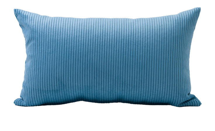 Ambiente Trendlife Kissen Capri 30x50 cm in petrol, rechteckig mit geripptem, strukturiertem Stoff auf weißem Grund.