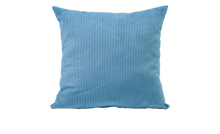 Das Ambiente Trendlife Kissen Capri 60 x 60 cm in hellblauem Cord mit vertikalen Rippen ist auf weißem Grund abgebildet.
