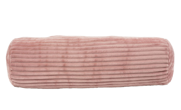 Die Gözze Nackenrolle Cord 70 x 22 cm ist ein rosafarbenes zylindrisches Nackenkissen mit weicher Cordstruktur und Faserfüllung.
