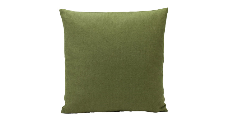 Das Kissen Darco 45 x 45 cm von Ambiente Trendlife, ein unifarbenes grünes Polyestervlies-Kissen, auf weißem Grund.