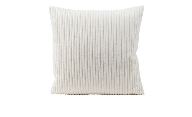 Kissenhülle Anafi 40x40 cm von Ambiente Trendlife, cremefarben mit vertikalem Ripp, aus weicher Synthetikfaser.