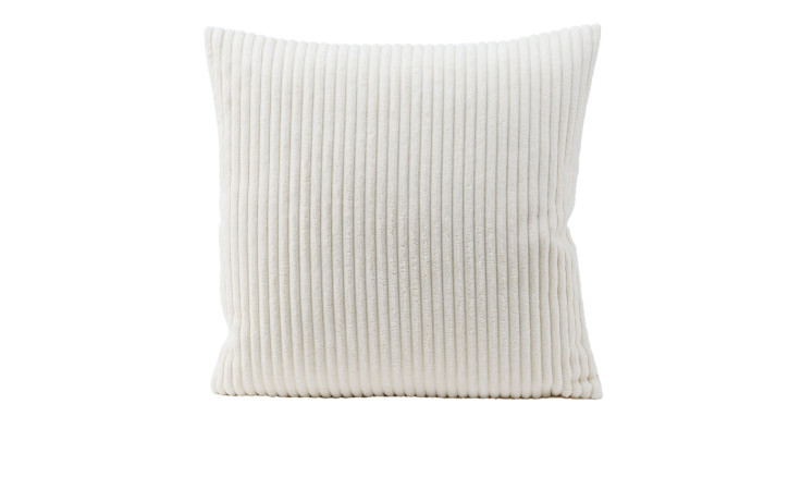 Die Ambiente Trendlife Kissenhülle Anafi 50x50 cm ist quadratisch, cremefarben, gerippt und auf einem unifarbenen weißen Hintergrund abgebildet.
