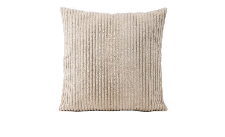 Kissenhülle Anafi 50x50 cm von Ambiente Trendlife mit vertikaler Rippenstruktur vor weißem Hintergrund.
