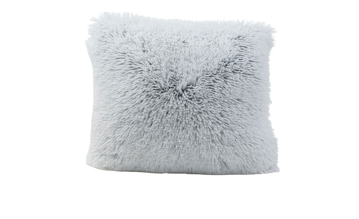 Kissen Crazy 45 x 45 cm von Ambiente Trendlife, hellgrau, quadratisch, aus Synthetikfaser mit flauschiger Oberfläche.