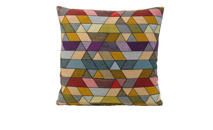 Kissenhülle Zaphira 40x40 cm von Ambiente Trendlife mit geometrischem Muster in Dreiecken und Parallelogrammen.