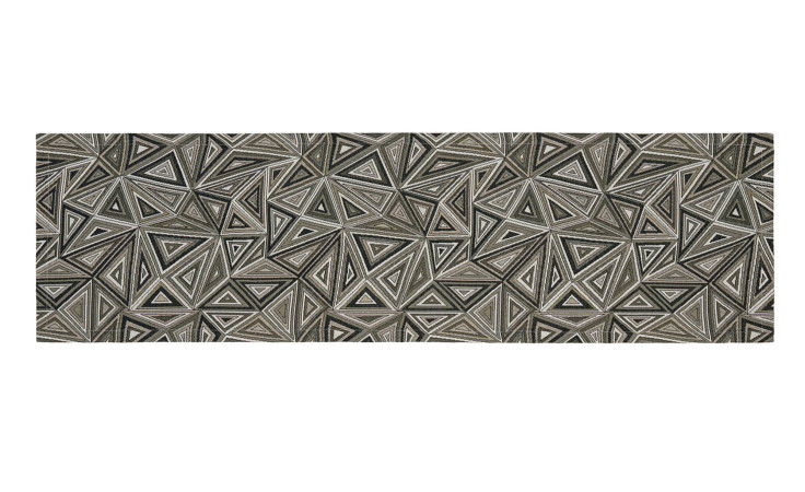 Ambiente Trendlife Tischläufer Trigon 40x140 cm mit einem geometrischen Dreiecksmuster in Schwarz, Grau und Anthrazit.